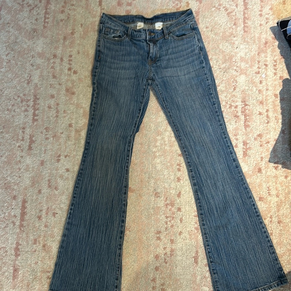 Striped blue jeans, low rise